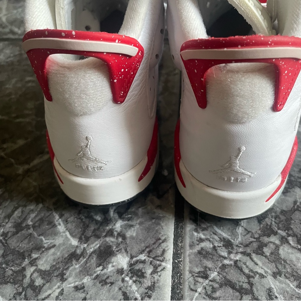 Jordan White and Red Sneakers Size 7Y - Picture 4 of 5